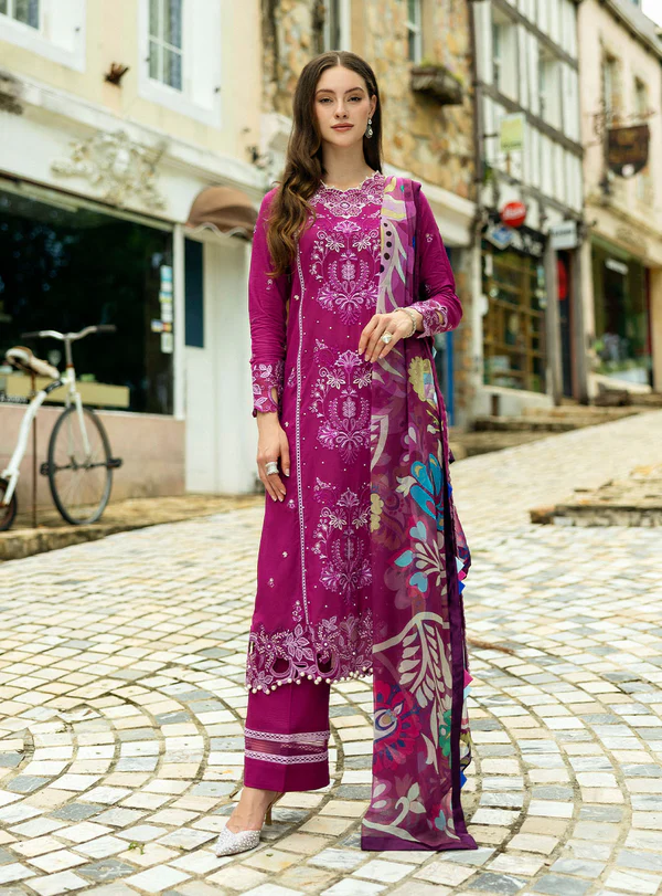 Claudia-6A Luxury Embroidered Lawn by Salinaaz